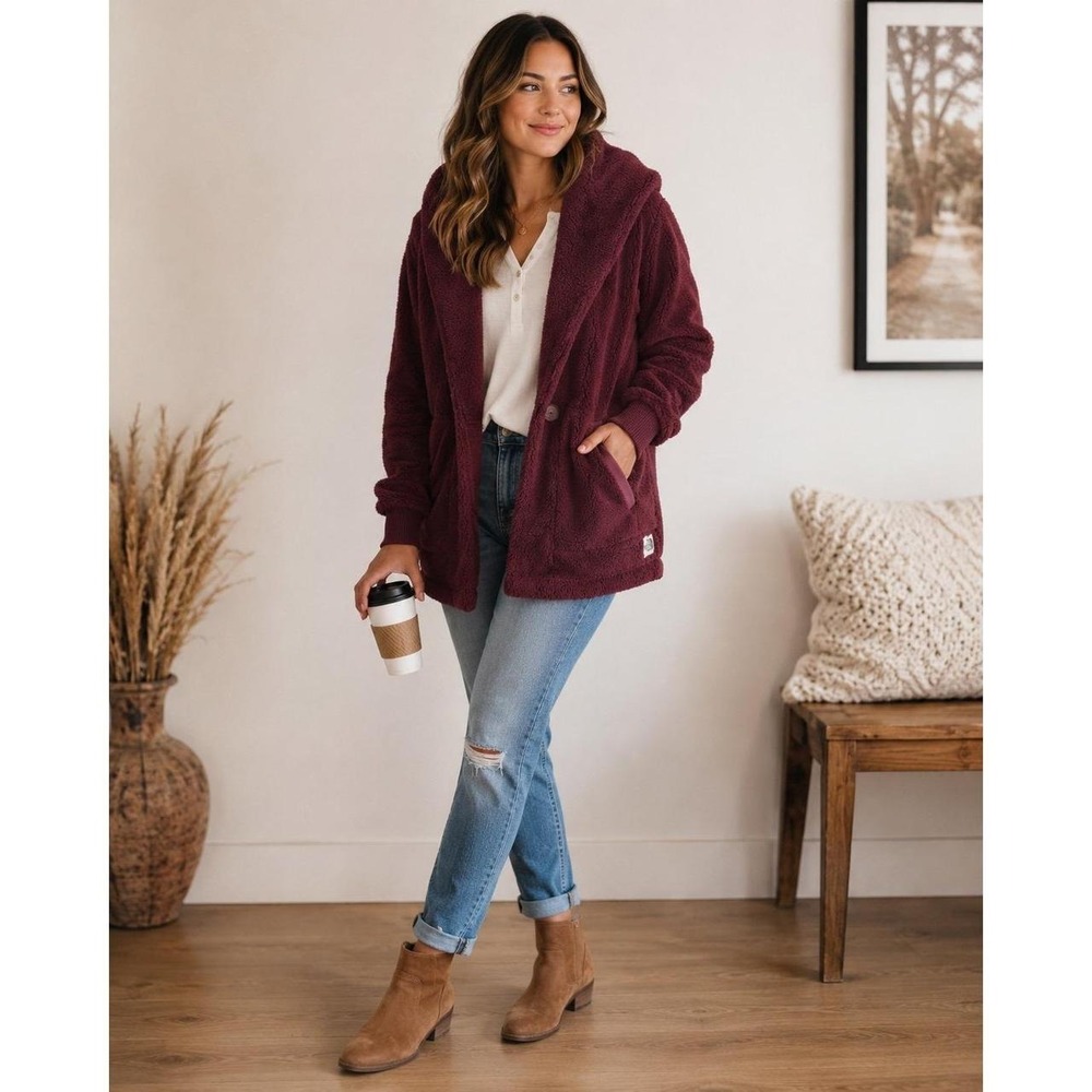 The North Face Campshire Fleece Maroon Red Wrap